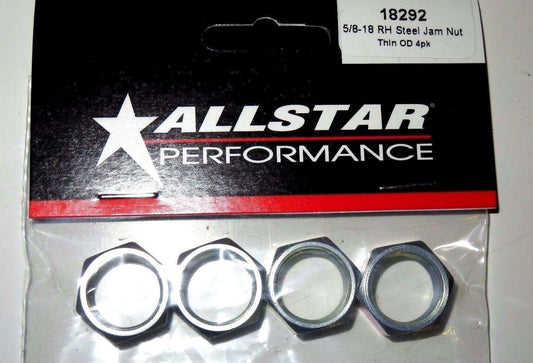 Allstar Performance 5/8"-18 RH Thin O.D. Steel Jam Nut Heim Joint 4/pk ALL18292