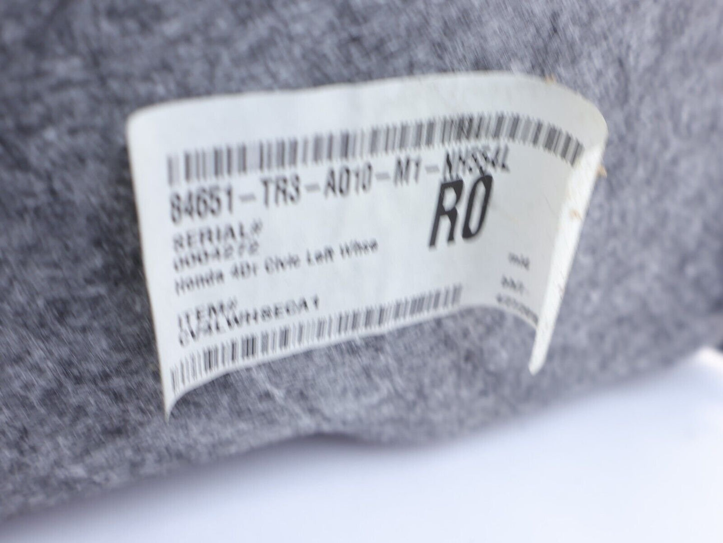 2012-2015 Honda Civic Si SEDAN Trunk Carpet Panel Liner Driver LH Left Side OEM