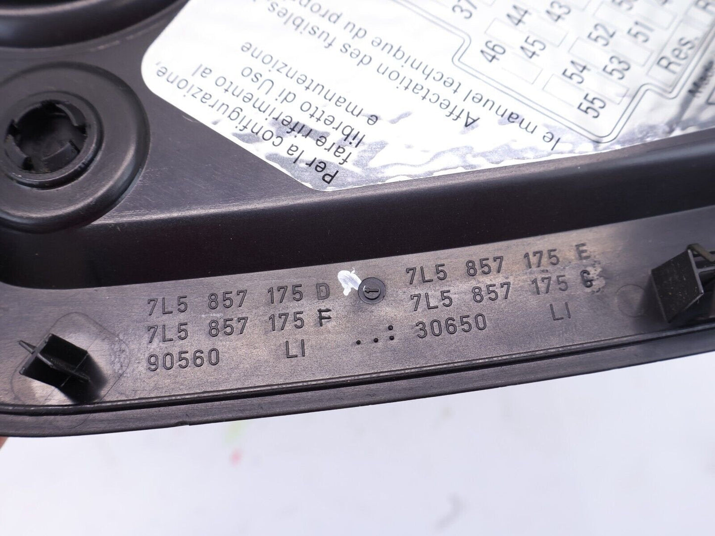 2003-2010 Porsche Cayenne Driver Fuse Cover Lid Trim Panel Black 7L5857175