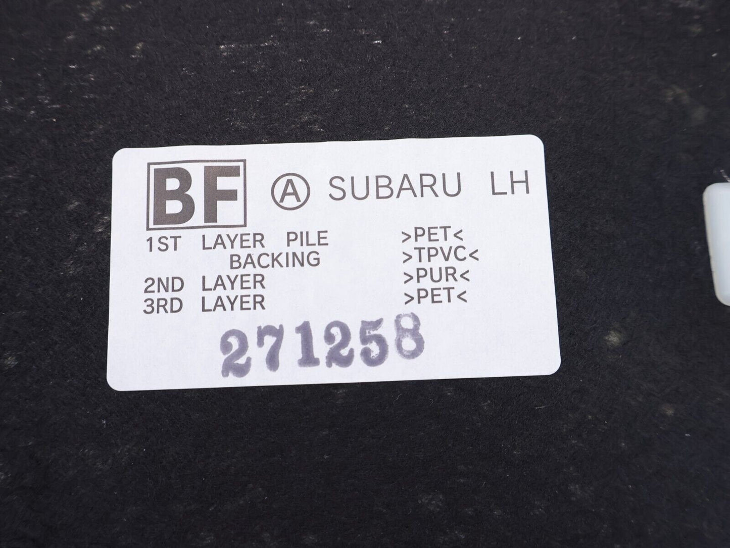 2018-2019 Subaru Outback Trunk Carpet Panel Driver LH Left Floor OEM