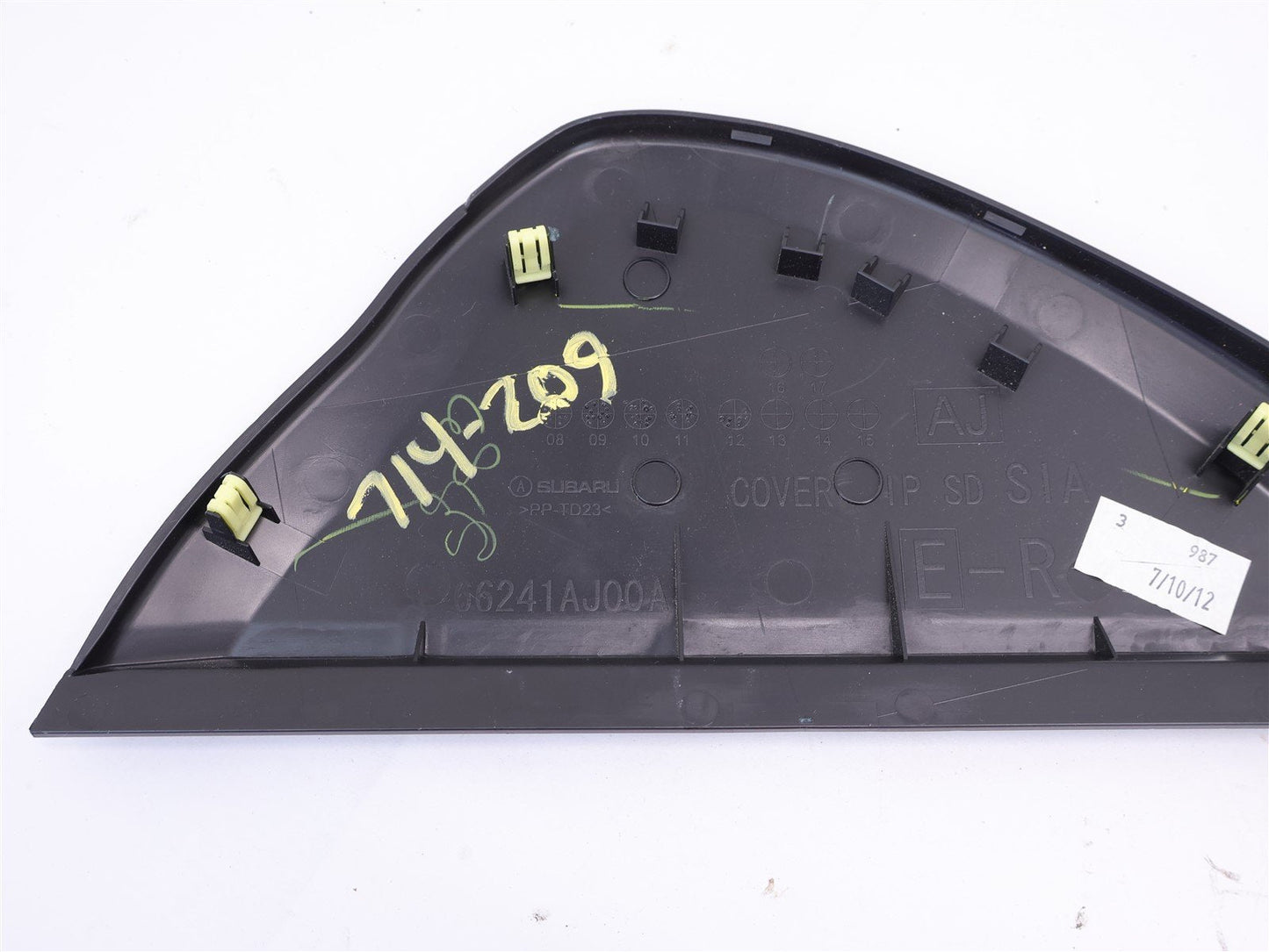 2013 Subaru Outback Dash End Trim Side Passenger RH 66241AJ00A 2010-2014