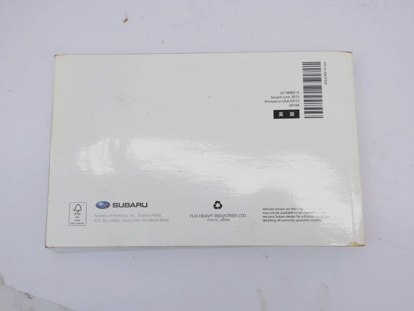 2014 Subaru WRX / WRX STI Owners Manual Booklet Book and Case OEM