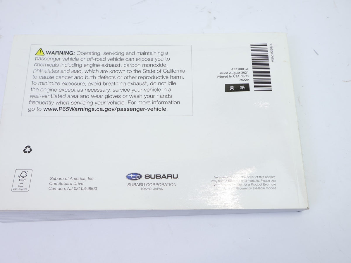 2022 Subaru Forester Owners Manual Book OEM 22