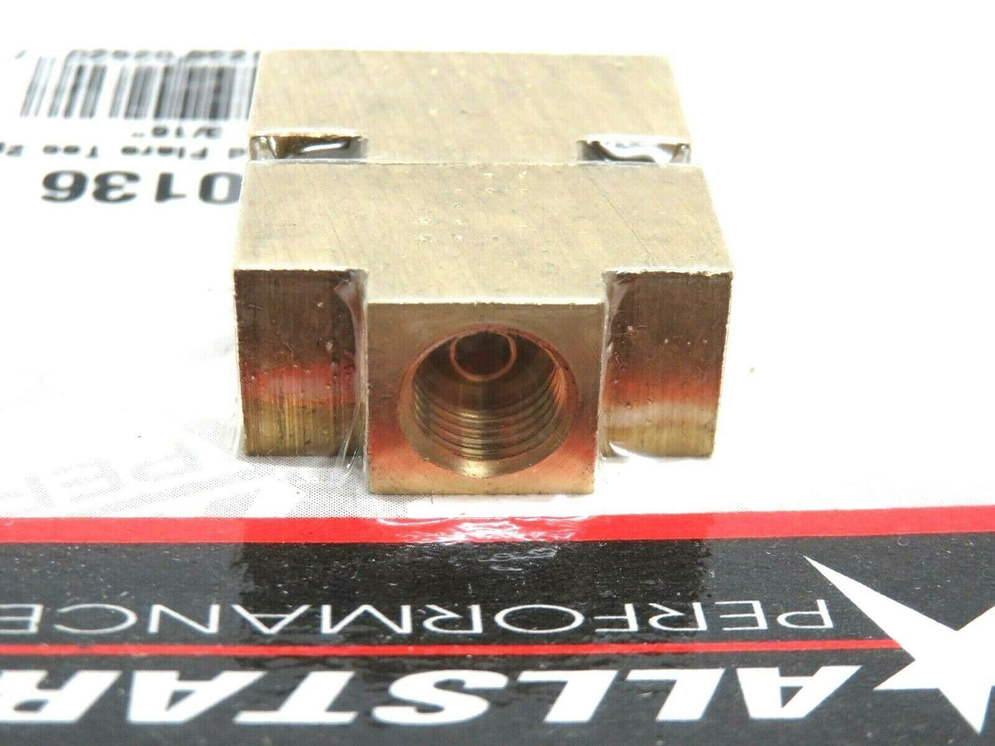 Allstar Performance Brake Adapter Fitting 3 Way Tee 3/16" Hardline 3/8 -24 Inverted Flare Brass 2pk