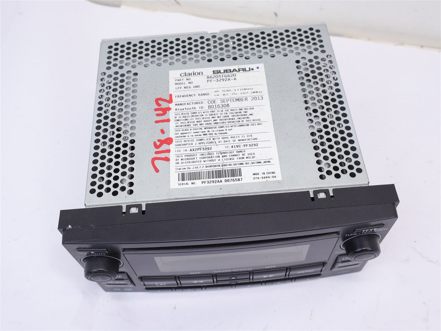 2011 2012 2013 2014 Subaru WRX & STI Radio Single Disc CD MP3 Player 86201FG620