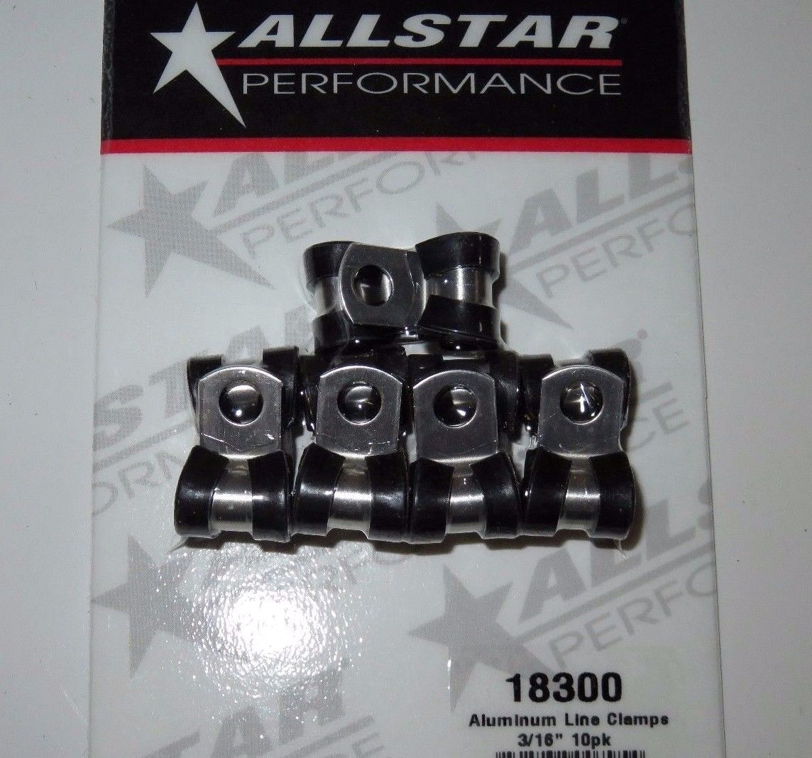 Allstar Performance Rubber Cushioned Aluminum Line Clamp 3/16" 10 pack ALL18300