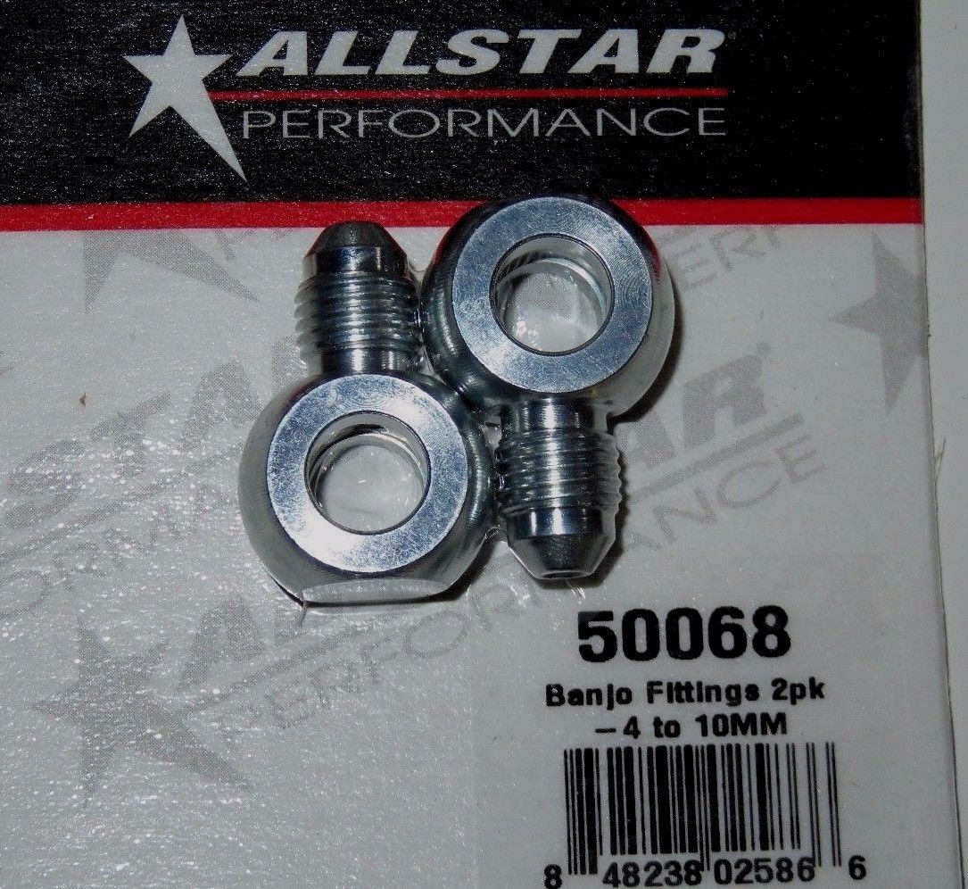 Allstar Performance Banjo Fitting Adapter 10mm to -4 An Steel - 2 Pack ALL50068