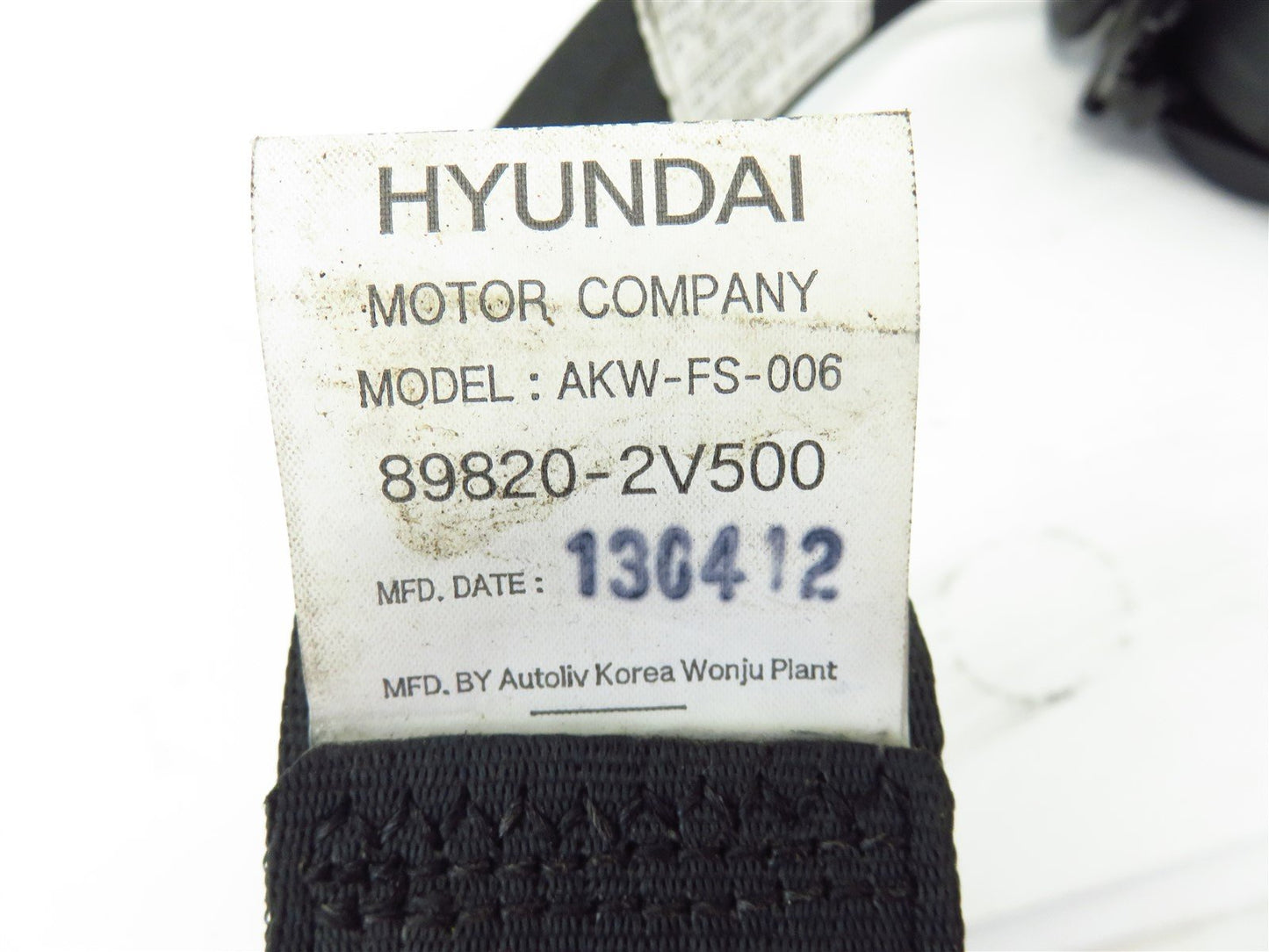 2012-2016 Hyundai Veloster Passenger Rear Seatbelt Assembly Seat Belt RH 12-16
