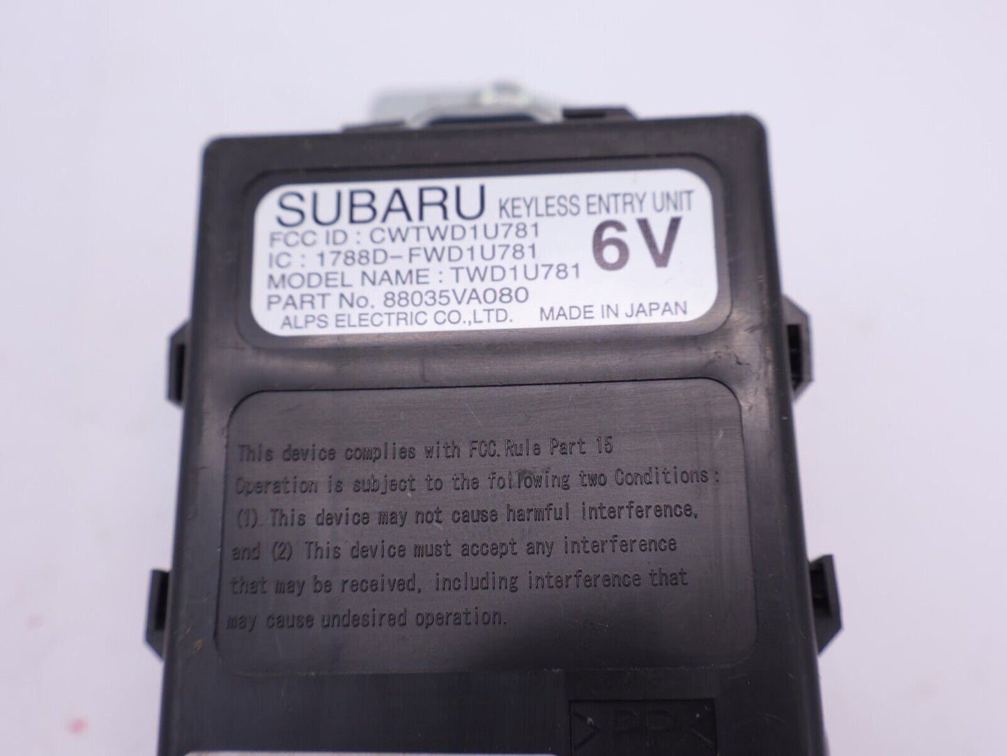 2020-2021 Subaru WRX Keyless Entry Unit Module Anti Theft 88035VA080 OEM 20-21