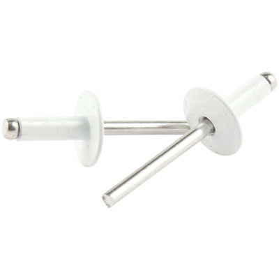 Allstar Performance 3/16 Aluminum Mandrel Pop Rivets Large Head White 250 Box 1/4" to 3/8"