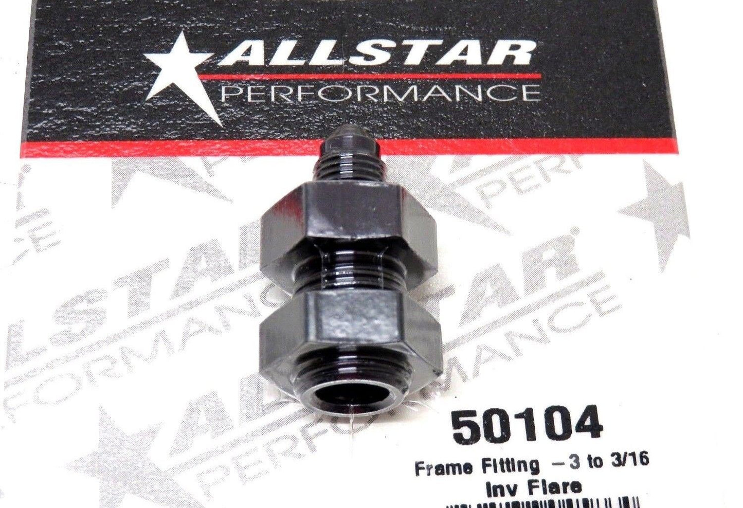 Allstar Performance Brake Line Adapter Fitting -3 to 3/16" Inverted Flare Thru Frame Bulkhead ALL50104