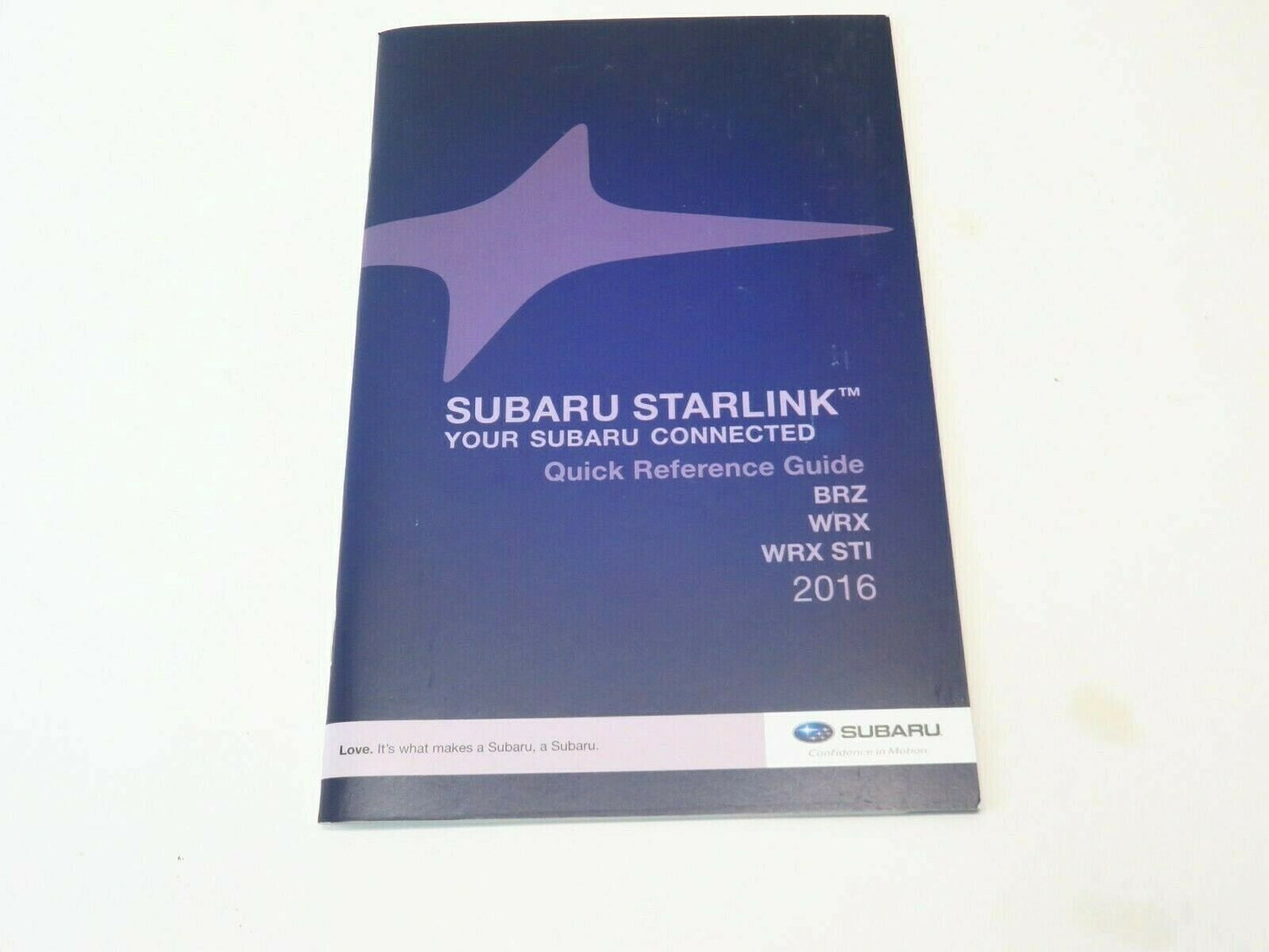 2016 Subaru WRX / WRX STI / BRZ Starlink Reference Guide Owners Manual Book 16