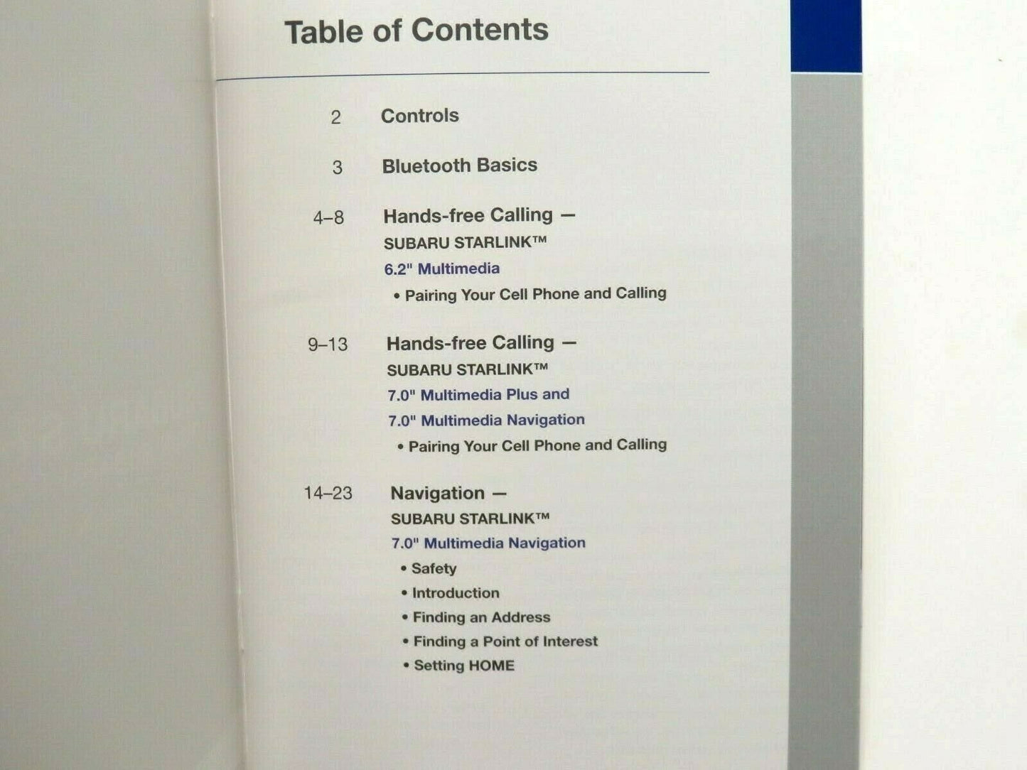 2016 Subaru WRX / WRX STI / BRZ Starlink Reference Guide Owners Manual Book 16