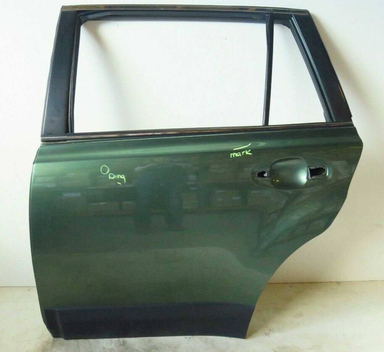 10-14 Subaru Outback Driver Rear Door Shell LH Left Green F4T 2010-2014