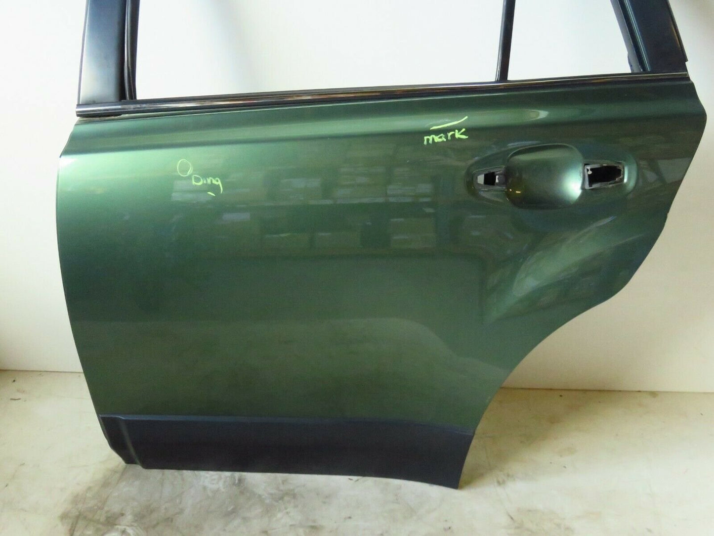 10-14 Subaru Outback Driver Rear Door Shell LH Left Green F4T 2010-2014