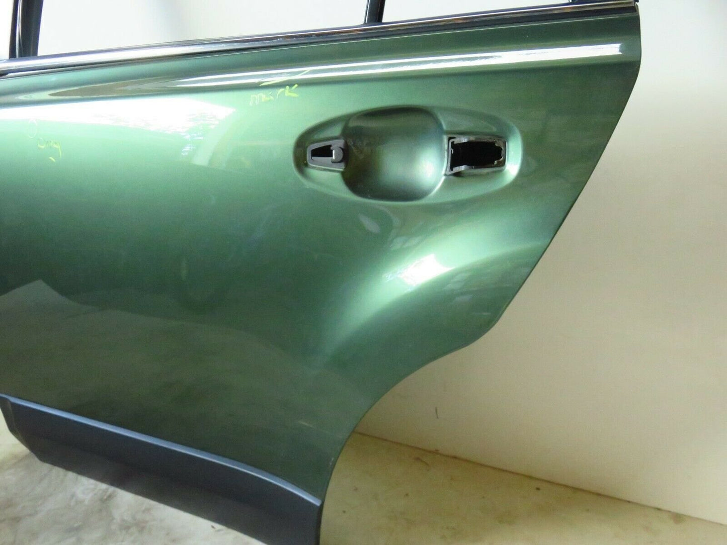 10-14 Subaru Outback Driver Rear Door Shell LH Left Green F4T 2010-2014