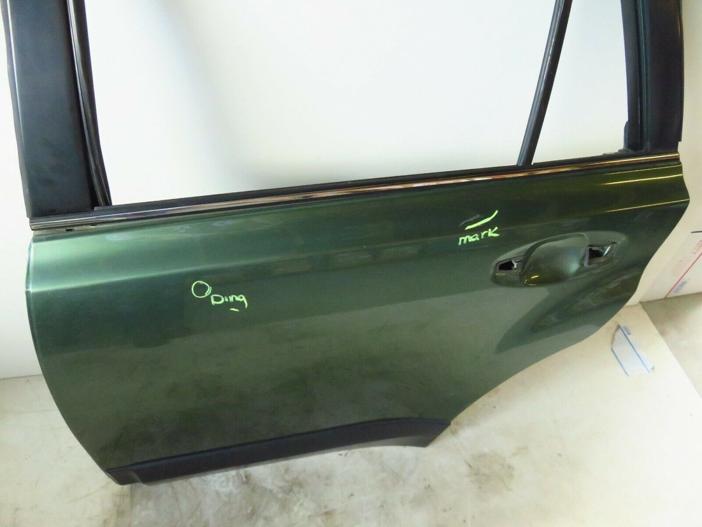 10-14 Subaru Outback Driver Rear Door Shell LH Left Green F4T 2010-2014