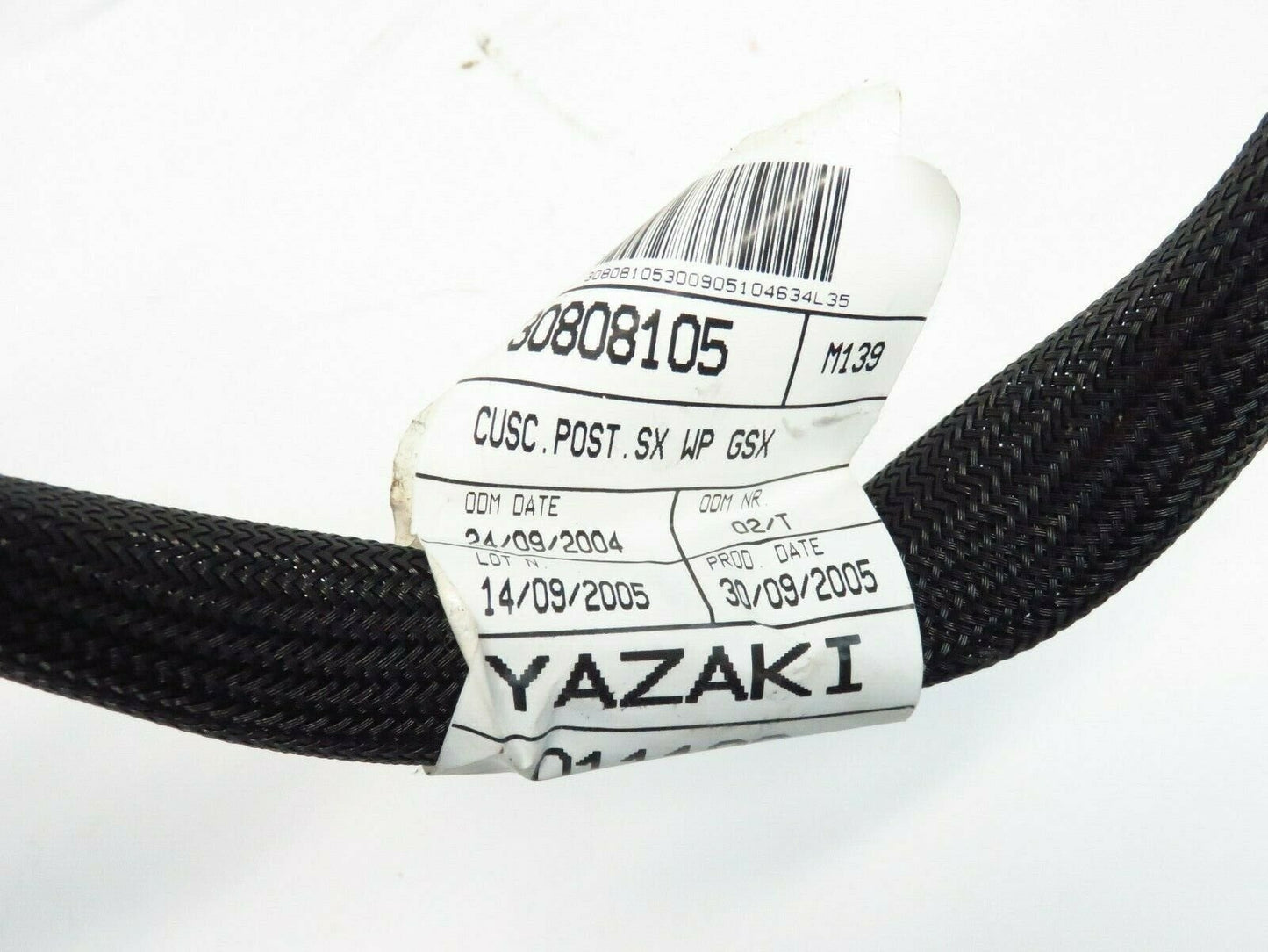2006 Maserati Quattroporte Driver Rear Seat Wiring Harness 30808105 LH 06-2008