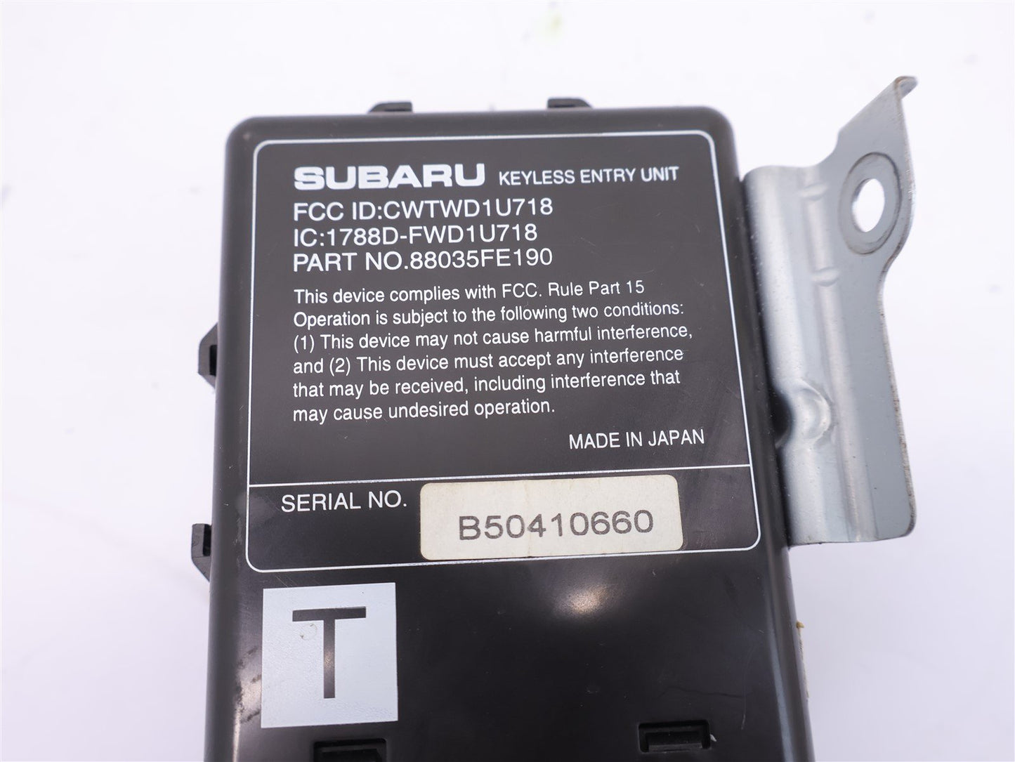 2006-2007 Subaru Impreza WRX Keyless Entry Unit Module 88035FE190 Remote 06-07