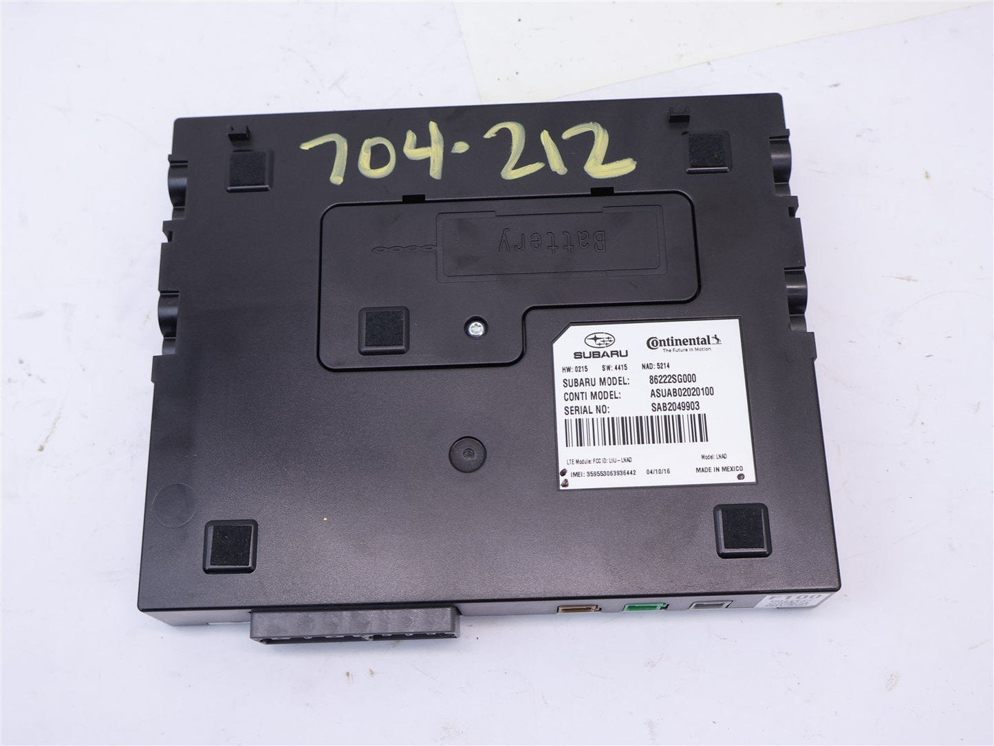 2016-2017 Subaru Crosstrek Telematics Control Module Unit 86222SG000 OEM 16-17