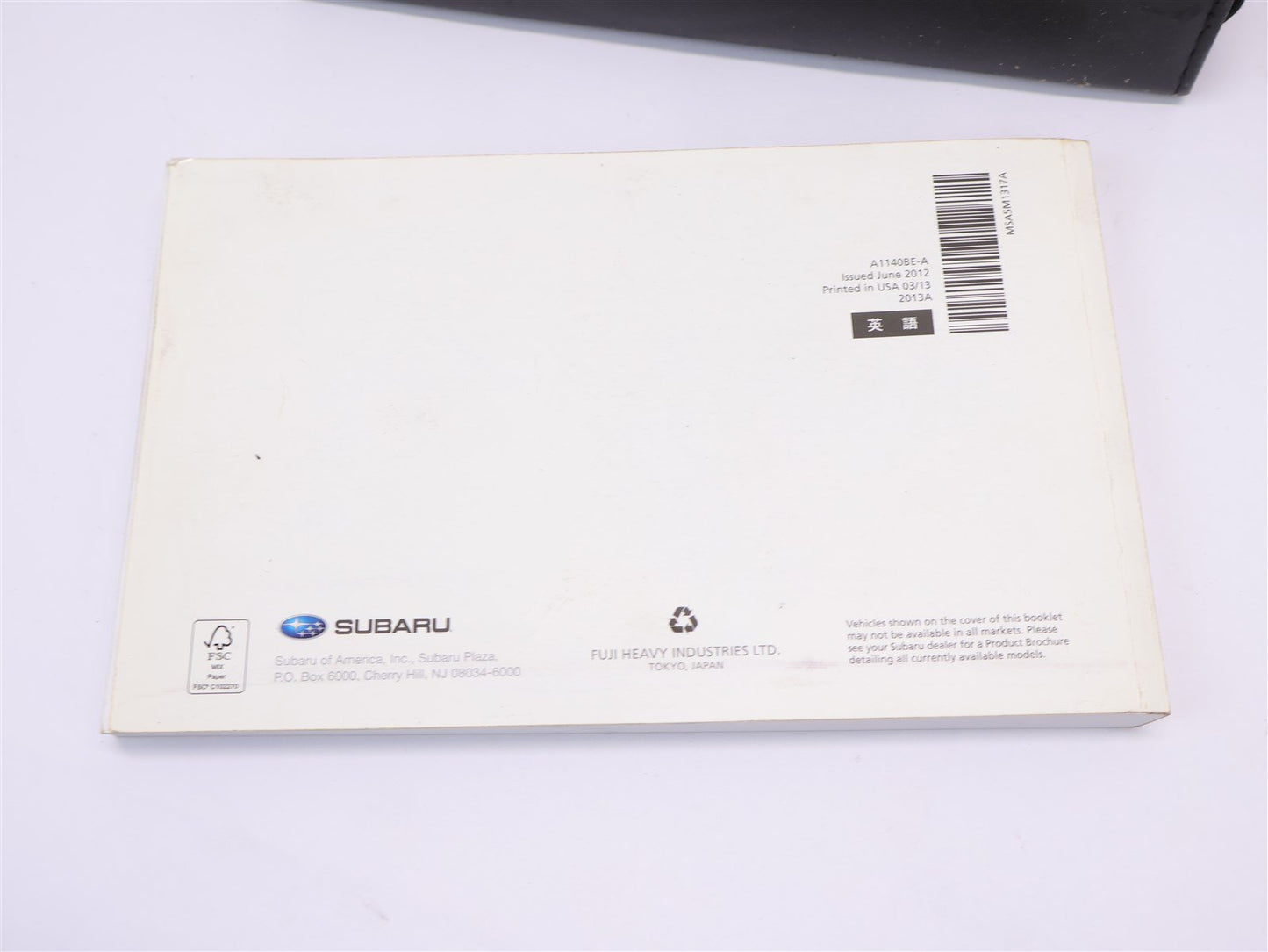 2013 Subaru XV Crosstrek Owners Manual Book w/ Case OEM 13