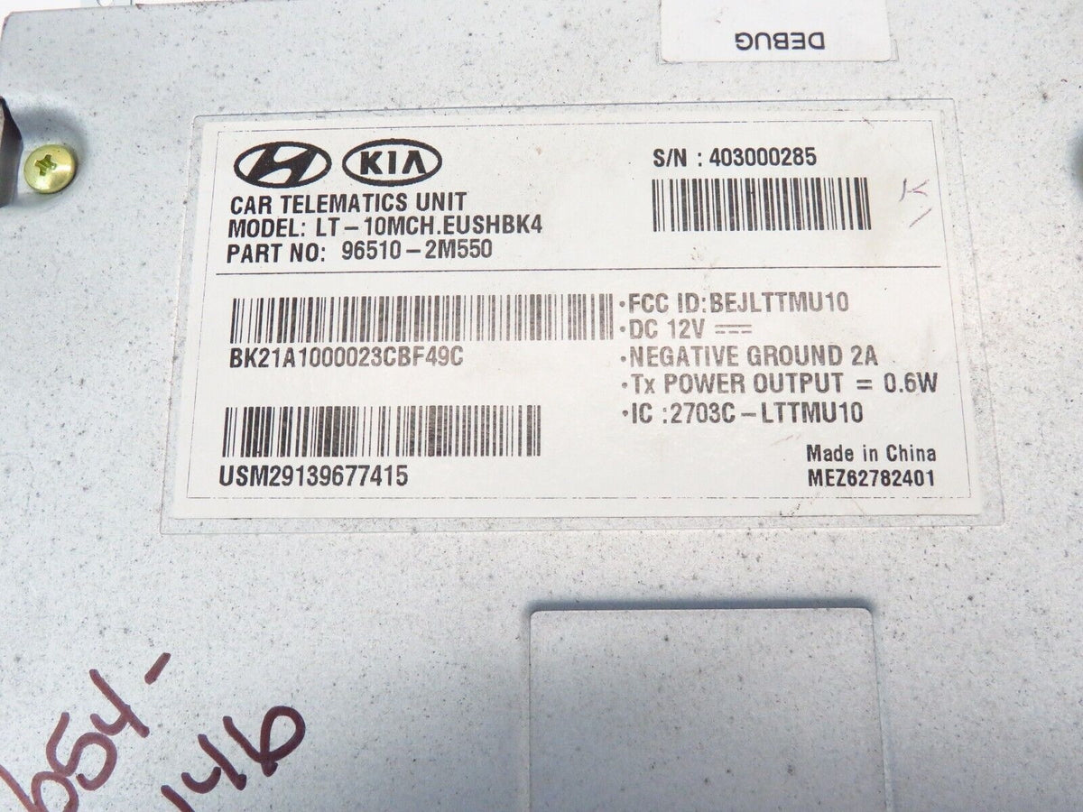 2014 Hyundai Genesis Coupe 2.0T Module Telematic Module Unit 96510-2M550 13-16