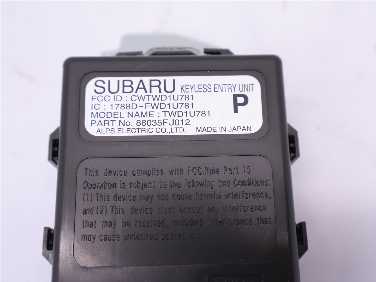 2015-2021 Subaru WRX STI Keyless Entry Module Unit 88035FJ012 OEM 15-21
