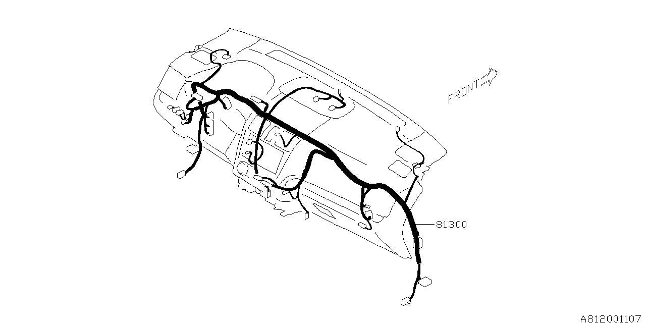 2015 Subaru XV Crosstrek Instrument Panel Wiring Harness Dash 81302FJ013