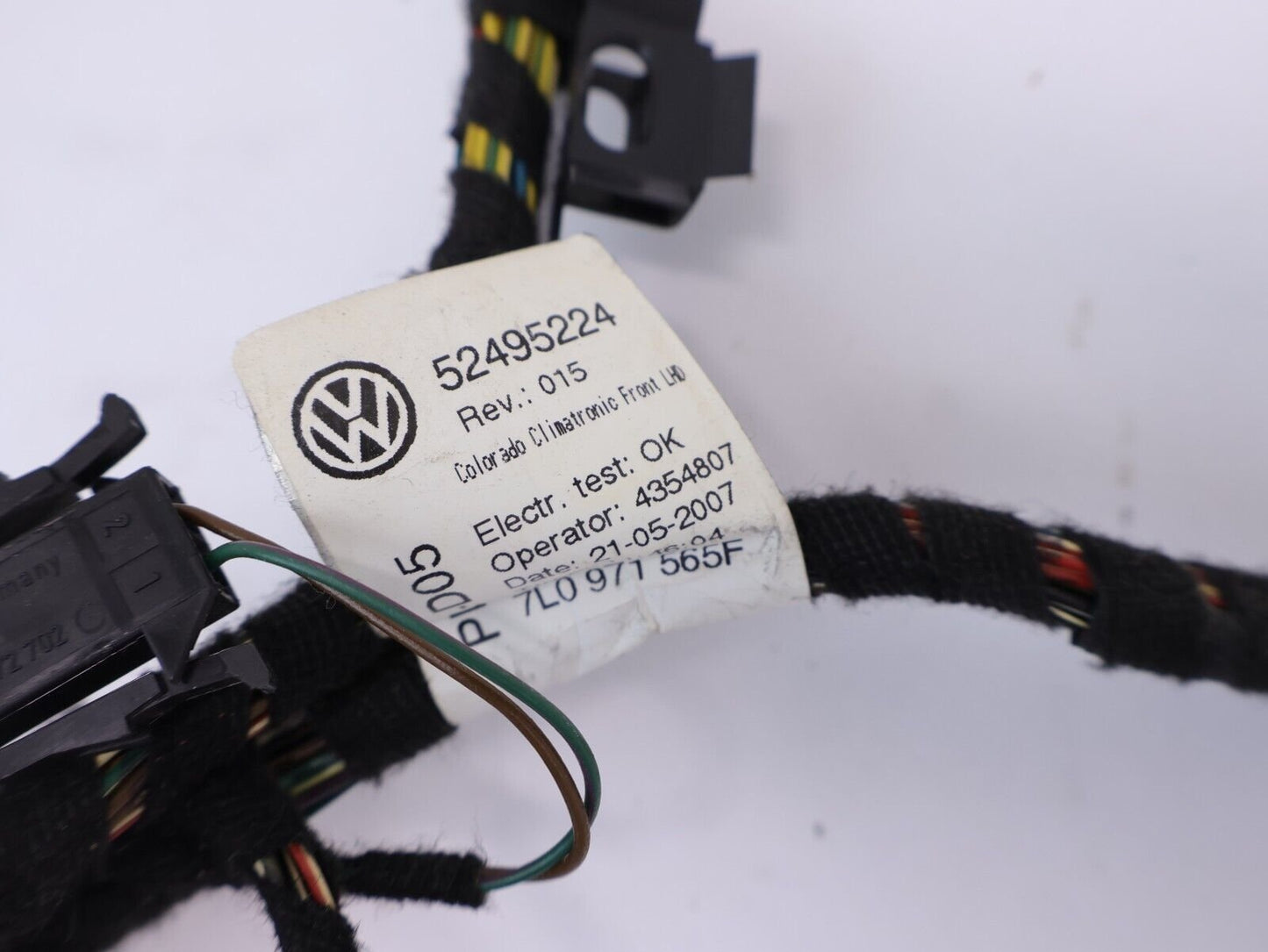 2008-2010 Porsche Cayenne HVAC Heater A/C Box Wiring Harness 52495224 OEM Wire