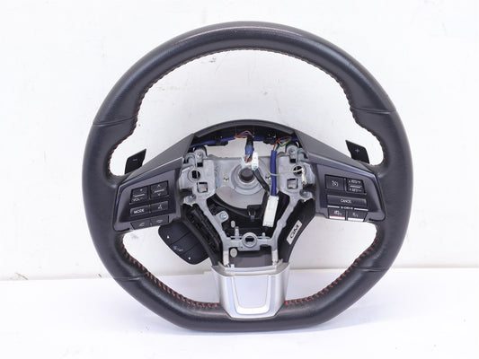 2015 Subaru WRX Driver Wheel Black Leather Red Stitch Paddle Shift WORN OEM 15