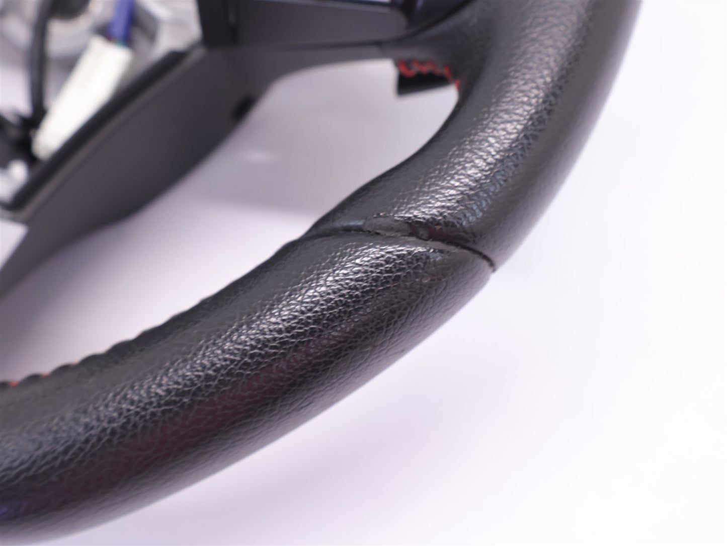2015 Subaru WRX Driver Wheel Black Leather Red Stitch Paddle Shift WORN OEM 15