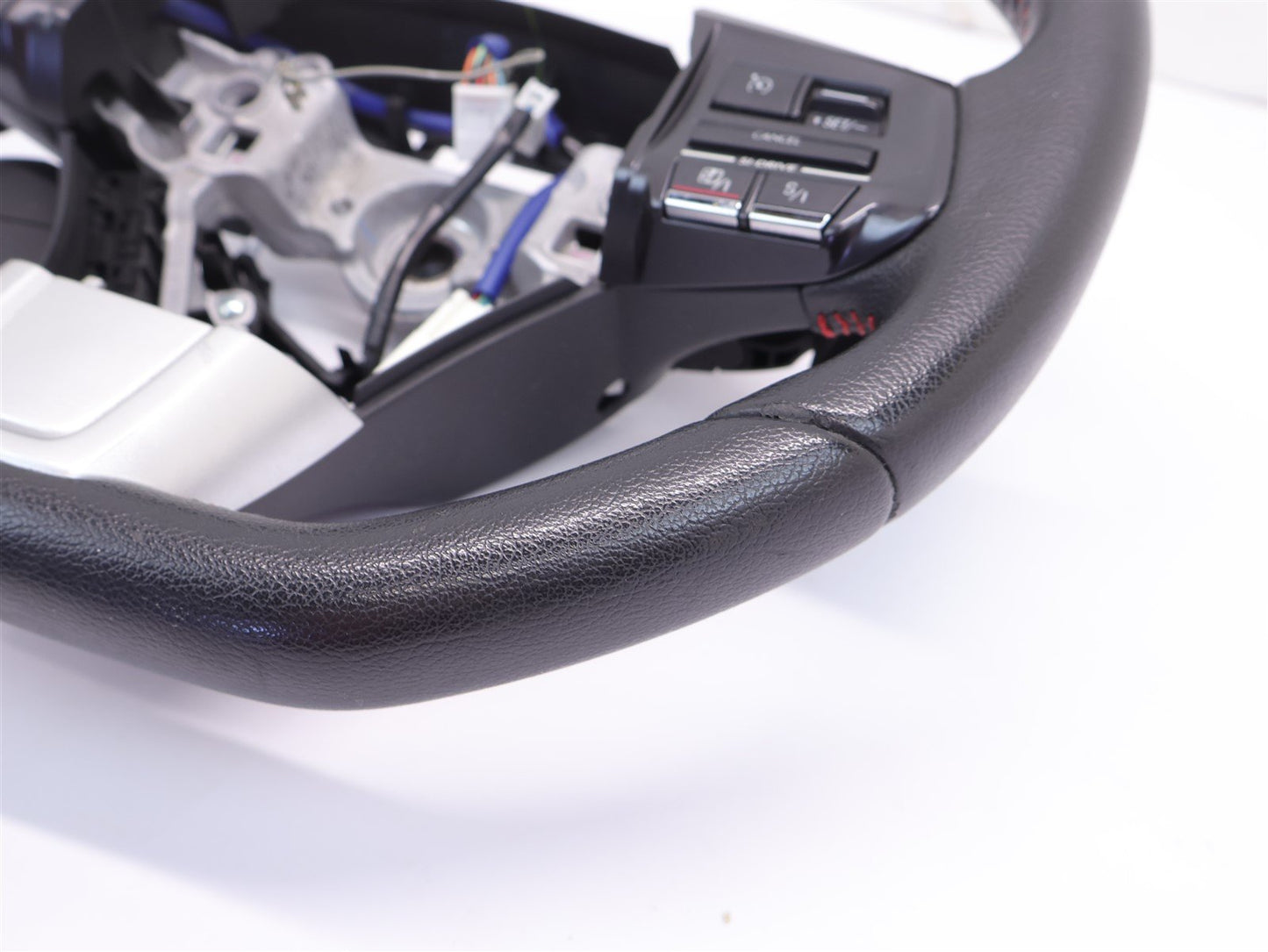 2015 Subaru WRX Driver Wheel Black Leather Red Stitch Paddle Shift WORN OEM 15