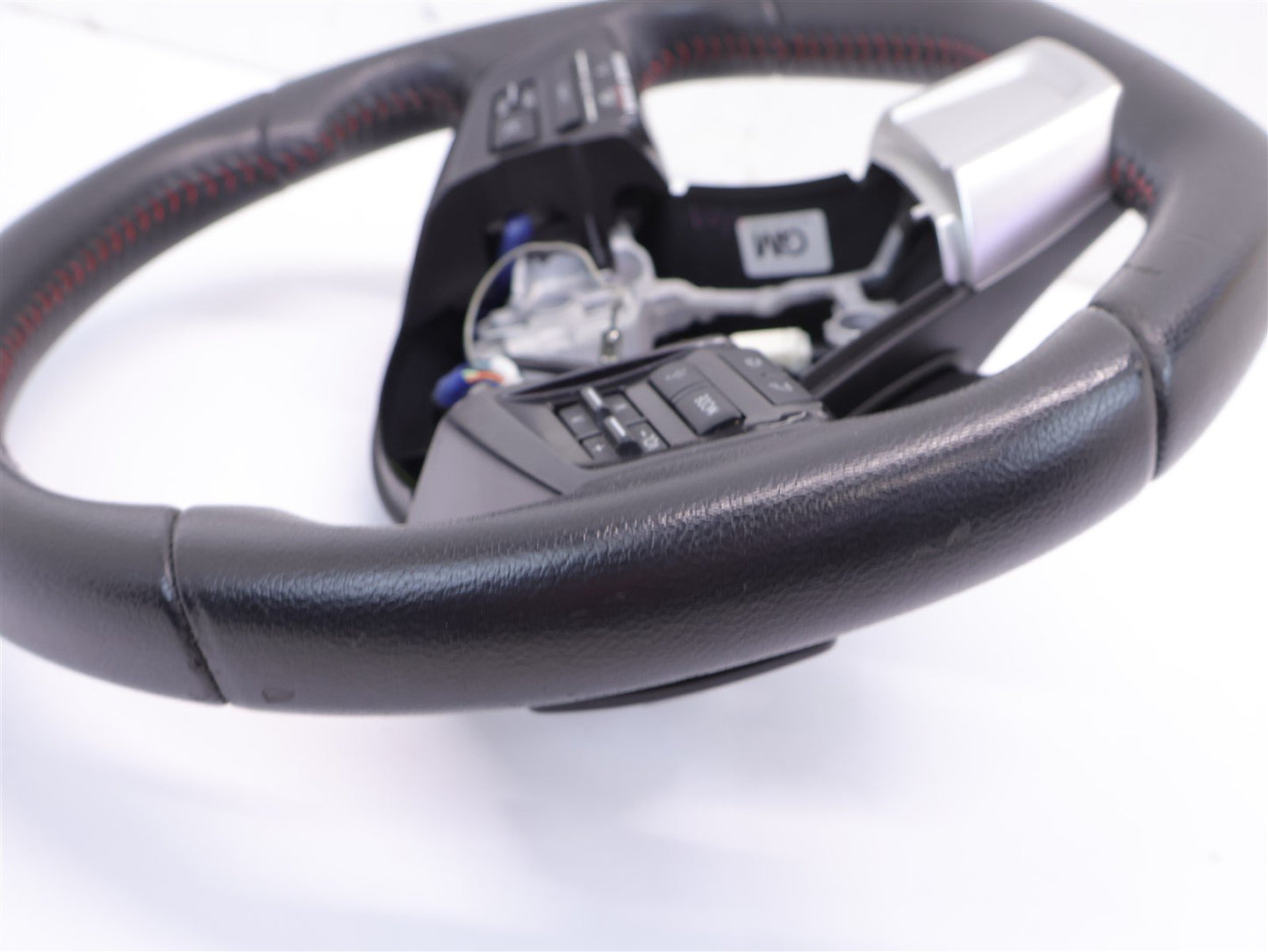 2015 Subaru WRX Driver Wheel Black Leather Red Stitch Paddle Shift WORN OEM 15