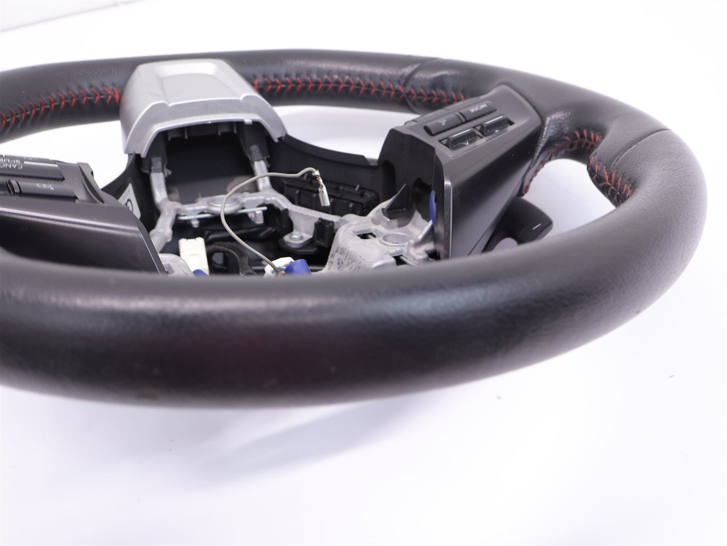 2015 Subaru WRX Driver Wheel Black Leather Red Stitch Paddle Shift WORN OEM 15