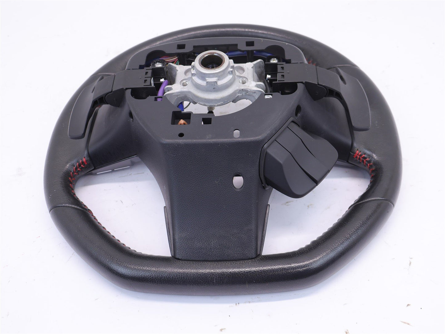 2015 Subaru WRX Driver Wheel Black Leather Red Stitch Paddle Shift WORN OEM 15