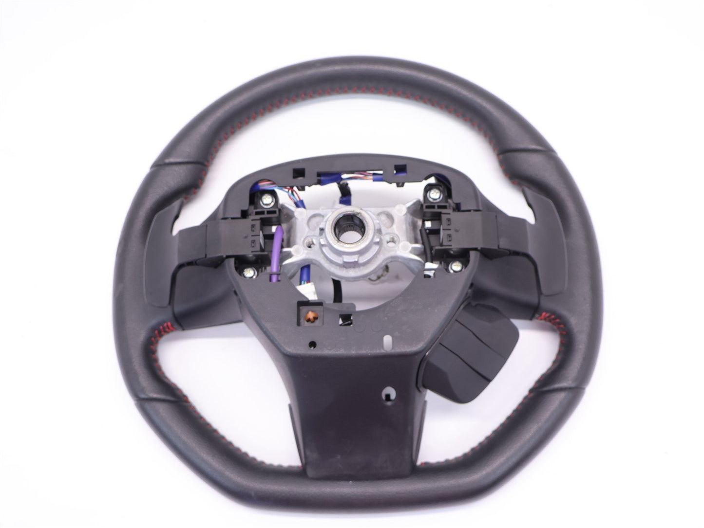 2015 Subaru WRX Driver Wheel Black Leather Red Stitch Paddle Shift WORN OEM 15