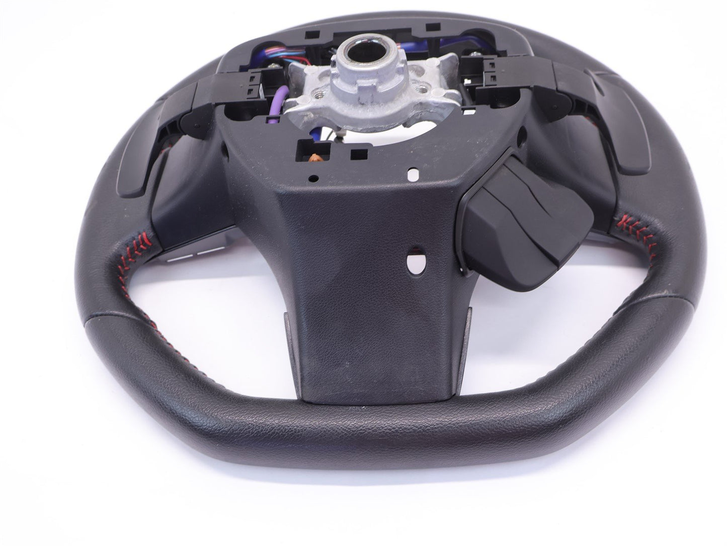 2015 Subaru WRX Driver Wheel Black Leather Red Stitch Paddle Shift WORN OEM 15