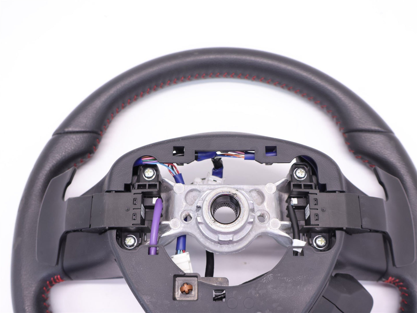 2015 Subaru WRX Driver Wheel Black Leather Red Stitch Paddle Shift WORN OEM 15