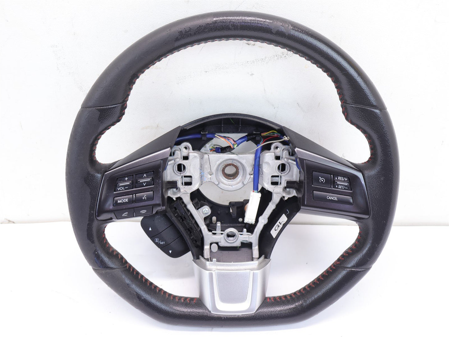 2015 Subaru WRX Driver Wheel Black Leather Red Stitch OEM Scratch 15