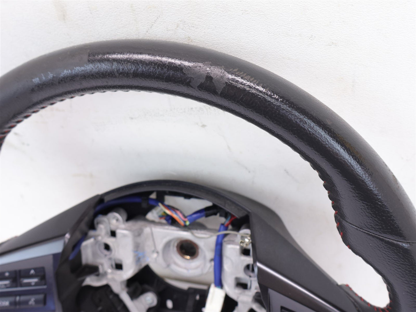 2015 Subaru WRX Driver Wheel Black Leather Red Stitch OEM Scratch 15
