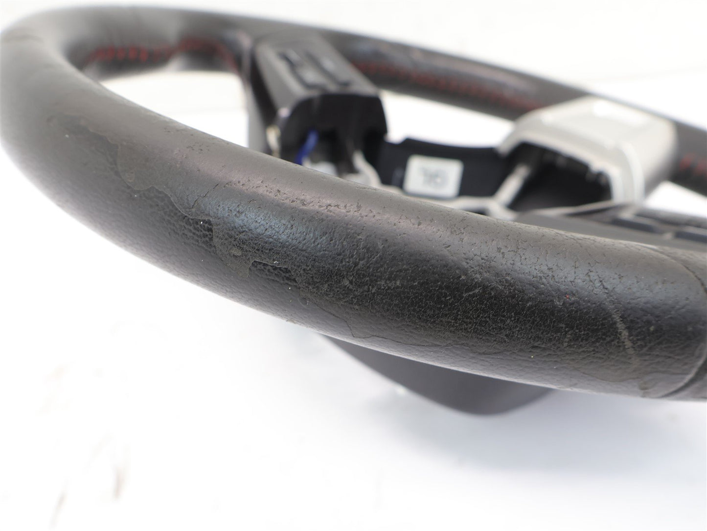 2015 Subaru WRX Driver Wheel Black Leather Red Stitch OEM Scratch 15