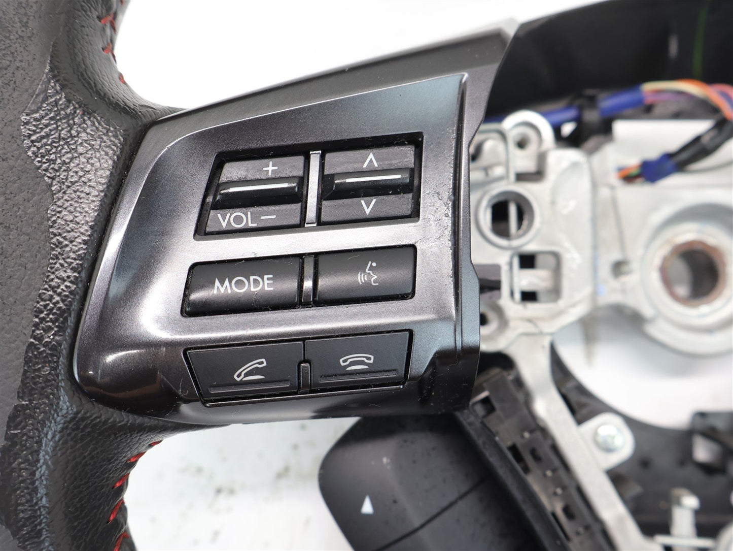 2015 Subaru WRX Driver Wheel Black Leather Red Stitch OEM Scratch 15