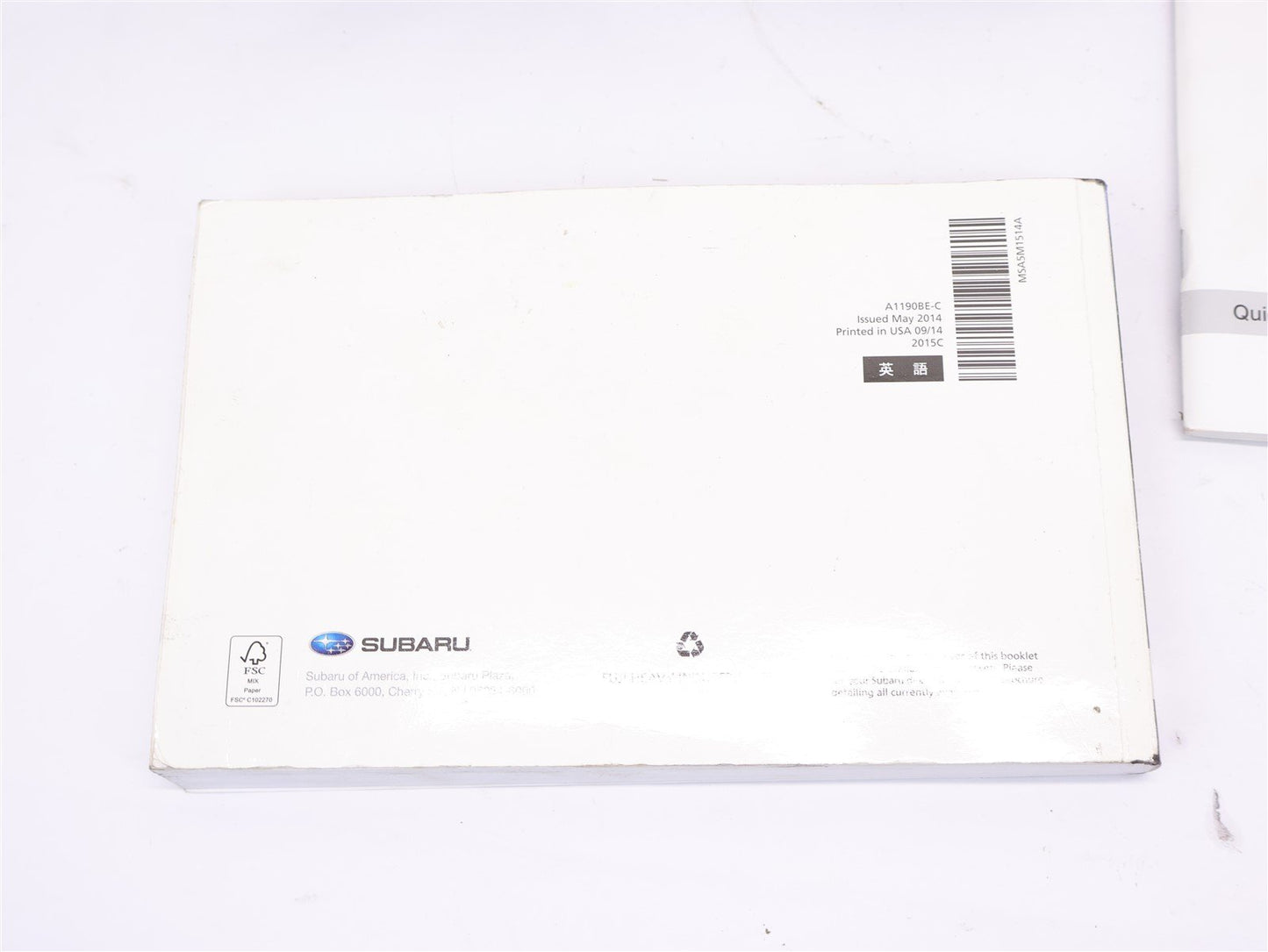 2015 Subaru WRX / WRX STI Owners Manual Booklet Book and Case OEM