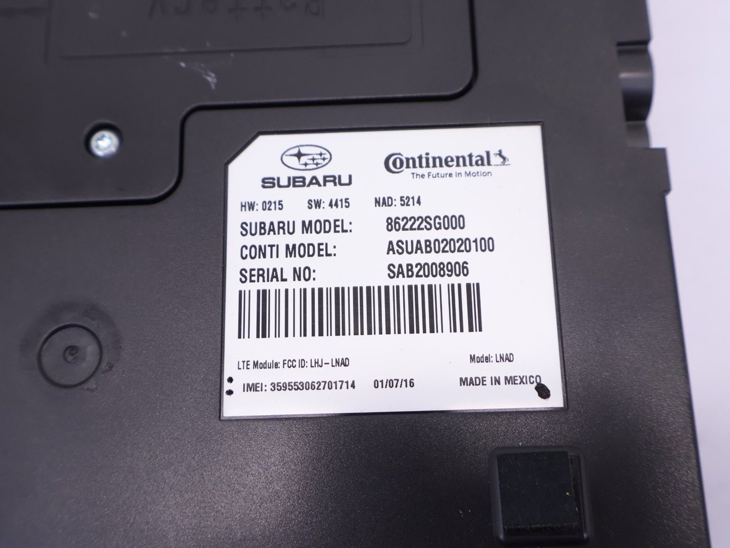 2016 Subaru Impreza Telematics Control Module Unit 86222SG000 OEM