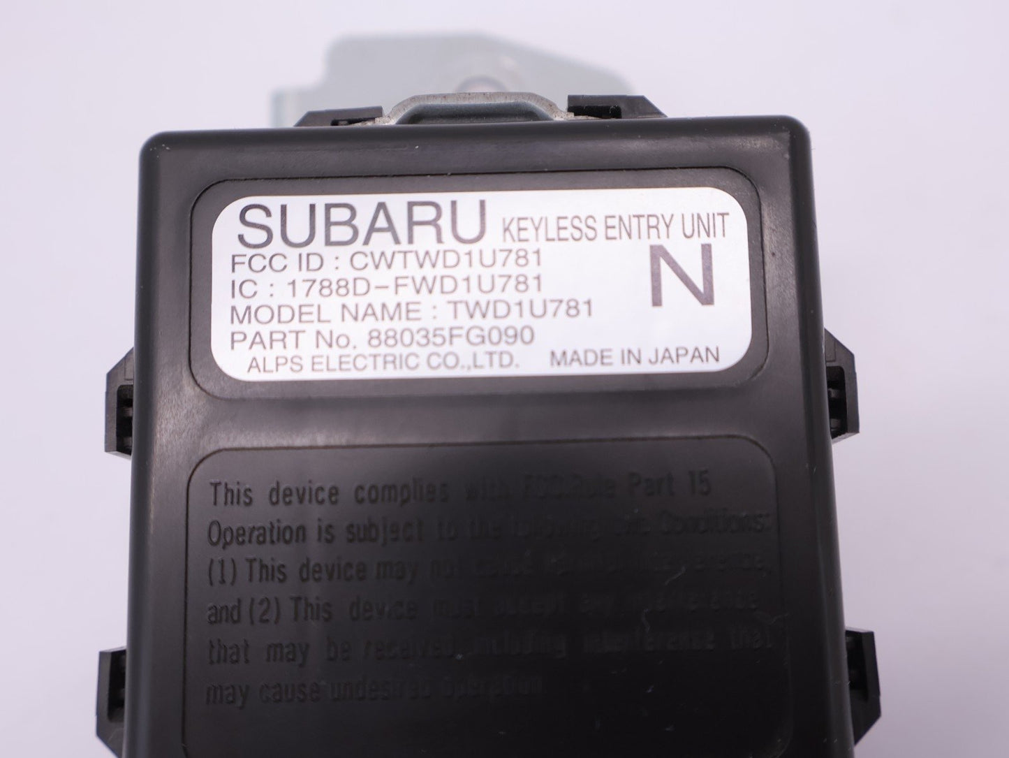 2012-2014 Subaru WRX & STI Keyless Entry Receiver Unit Module 88035FG090 12-14