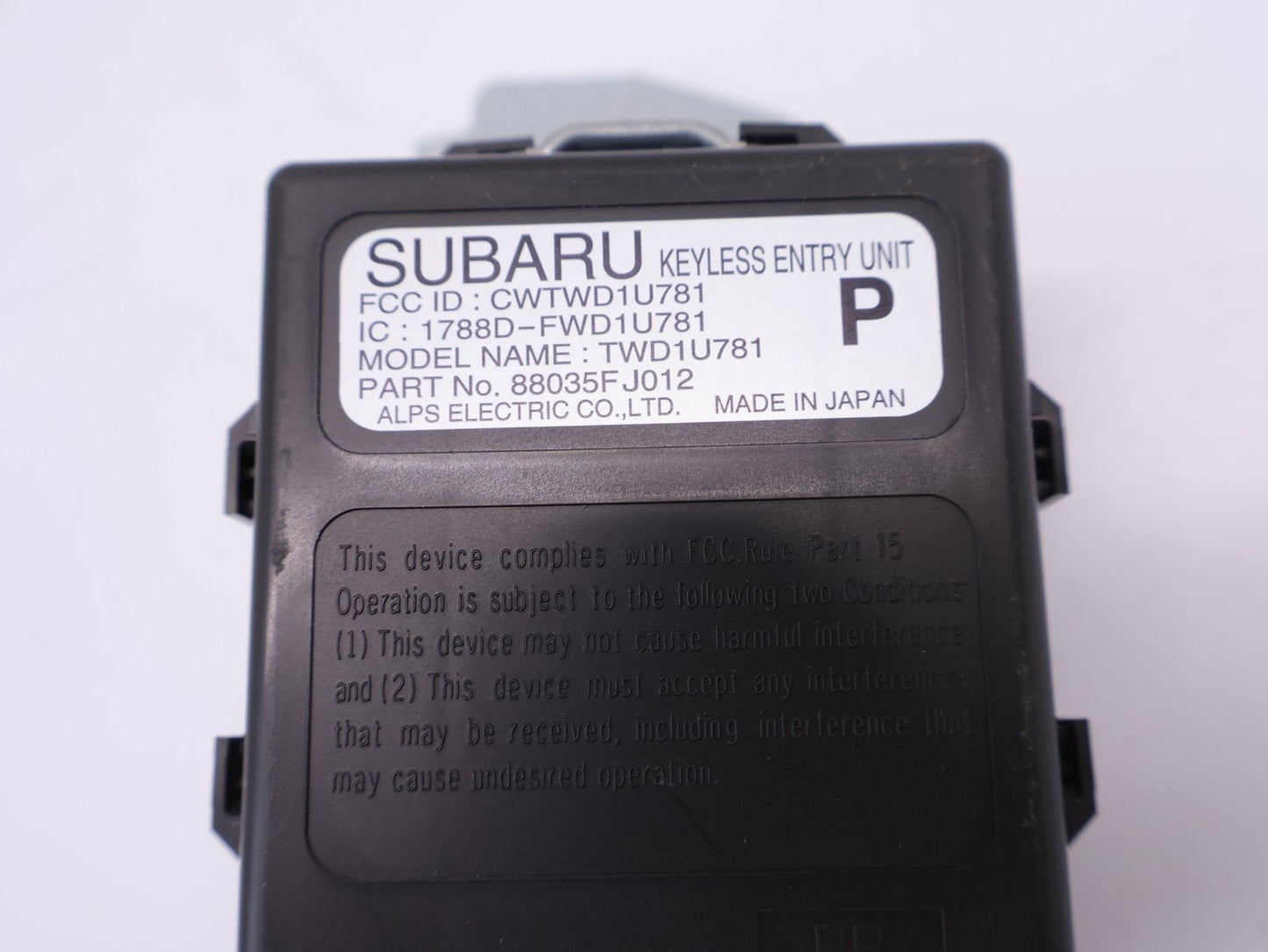 2015-2021 Subaru WRX STI Keyless Entry Control Module Unit 88035FJ012 OEM