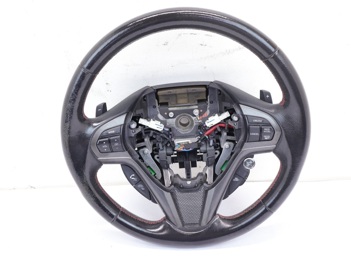 2014 Honda CR-Z CRZ Steering Wheel Assembly w/ Controls Stitching OEM