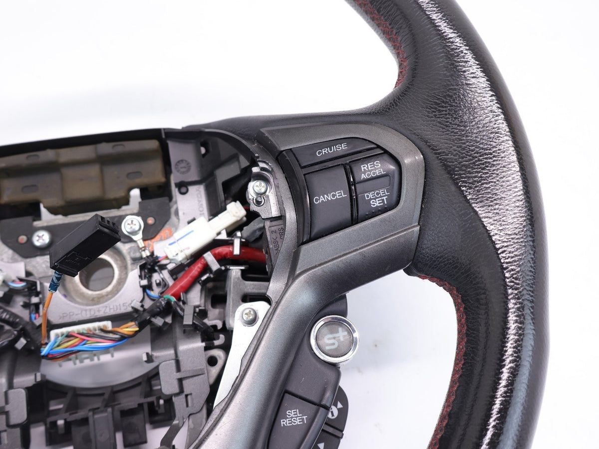2014 Honda CR-Z CRZ Steering Wheel Assembly w/ Controls Stitching OEM