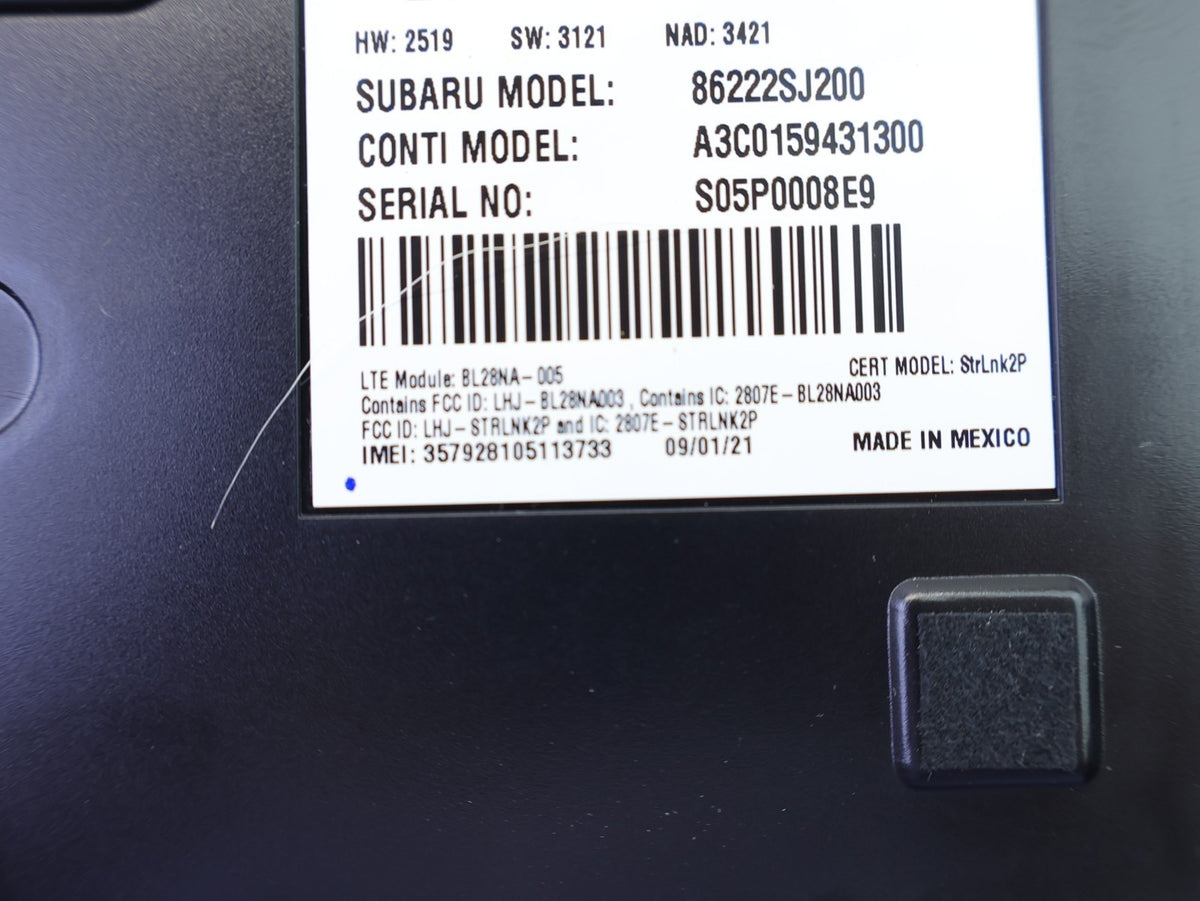 2022 Subaru Forester Telematics Control Module Unit 86222SJ200 OEM 22