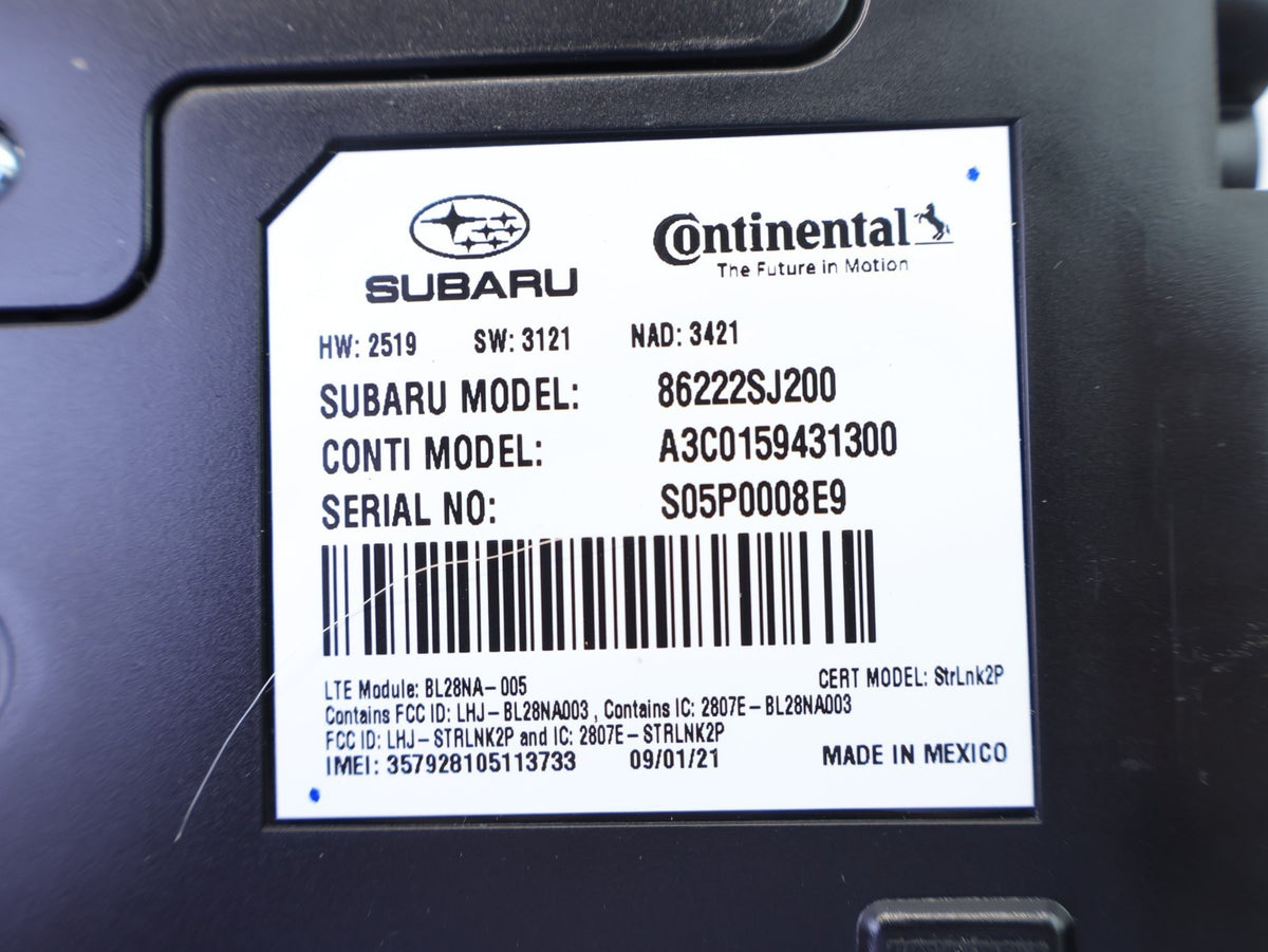 2022 Subaru Forester Telematics Control Module Unit 86222SJ200 OEM 22